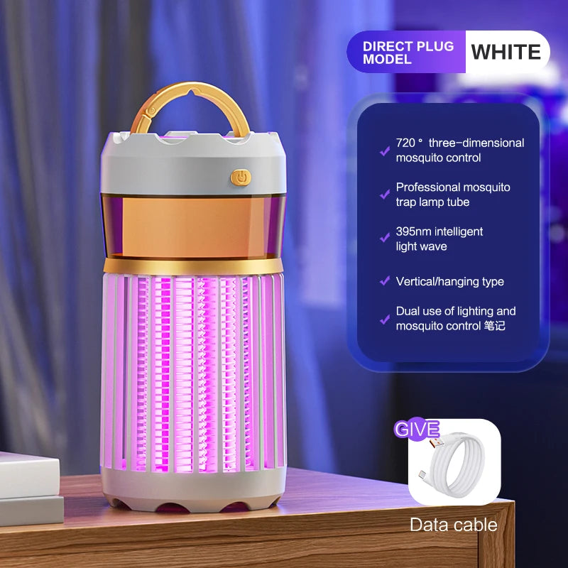 New 3 in 1 electric mosquito killer lamp portable USB fast charging outdoor night light electric shock mosquito killer lamp